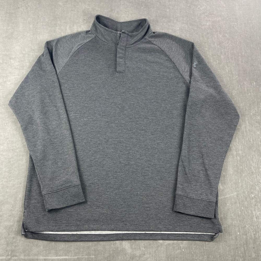 Under Armour Mens X-Large Gray Quarter Snap Pullover Sweatshirt Loose Fit